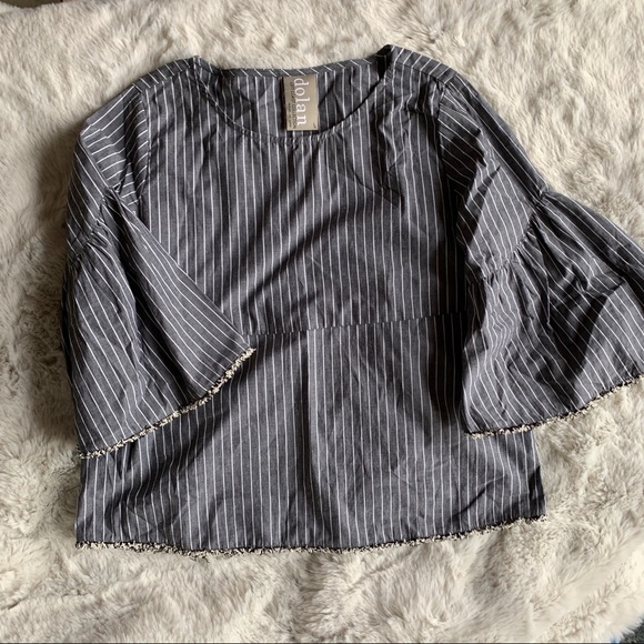 Anthropologie Dolan striped bell-sleeve blouse - Picture 5 of 7